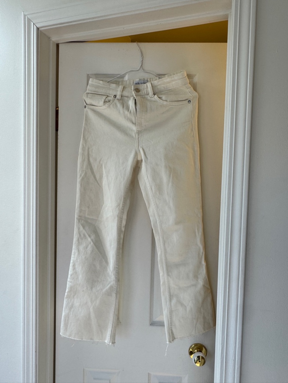 Zara Cream Flare Jeans